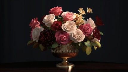 roses in vase