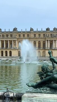 Fountain in Versailles Paris France is the place where many films were shot including Angelique and the King High quality 4k footage