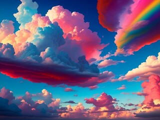 surrealista nubes de colores - obrazy, fototapety, plakaty