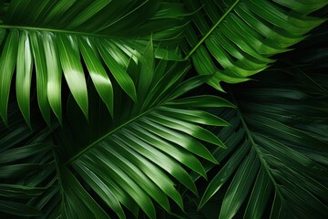 Obraz na płótnie Canvas Tropical leaf macro background made with Generative AI