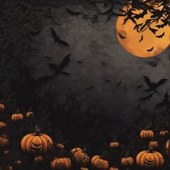 Halloween background with copy space. Generative AI