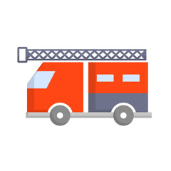 Flat design fire truck icon. Fire engine icon. Vector.