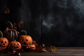 Halloween background with copy space. Generative AI