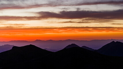 sunset over the mountains