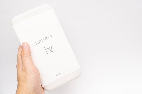 Paper packaging of Sony Xperia 1V, recyclable paper ware, zero waste packaging concept. a new technology and packaging from Sony.