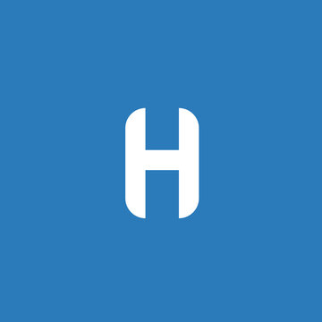 Simple modern creative letter H logo design with white and blue color