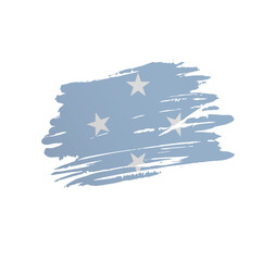 Federated States of Micronesia flag - nation vector country flag trextured in grunge scratchy brush stroke.