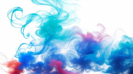 colorful smoke on white background