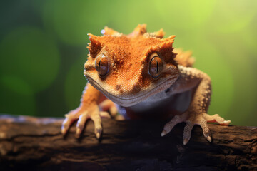 Cute Crested geckos in nature, national geography, Wide life animals. AI Generated.