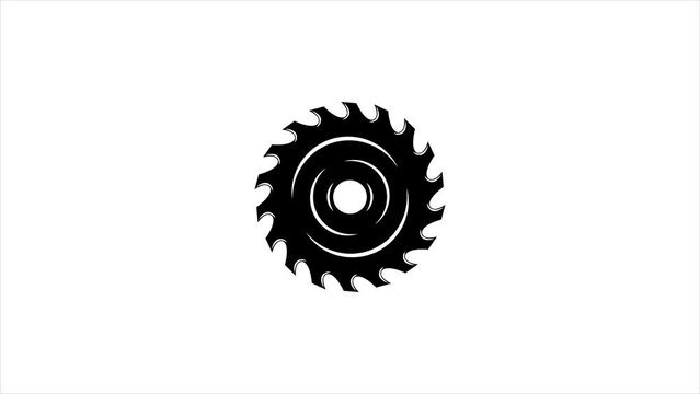 animation design of carpentry logo chainsaw icon hand saw vector design illustration