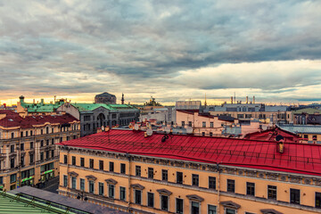 Fototapeta na wymiar Gaze Upon Saint Petersburg's Splendor: Unforgettable Rooftop Views from the Taleon Imperial Hotel, Where the City's Magnificence Unfolds Before Your Eyes.