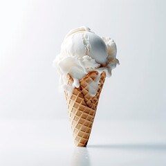 Ice cream, white background. Generative AI