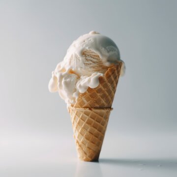 Ice cream, white background. Generative AI