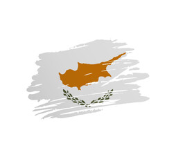 Cyprus flag - nation vector country flag trextured in grunge scratchy brush stroke.