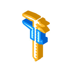 caliper tool work isometric icon vector. caliper tool work sign. isolated symbol illustration