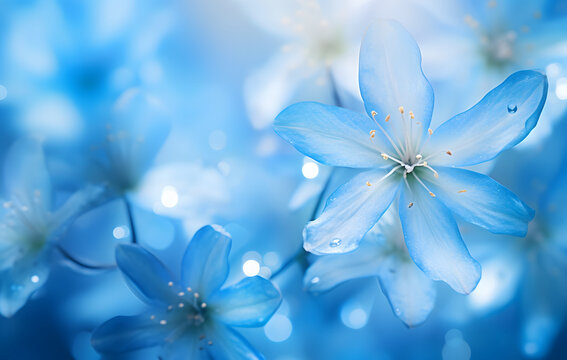 Artistic Wallpaper of Macro Photography, Featuring a Creative Blue Jasmine Flower in Amazing Detail
