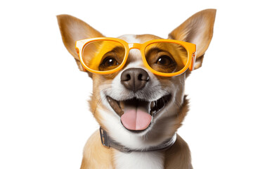 A stylish dog wearing trendy sunglasses for the summer, Generative Ai