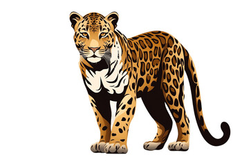 A majestic leopard on a clean transparent background, perfect for decoration and design purposes, Generative Ai - obrazy, fototapety, plakaty