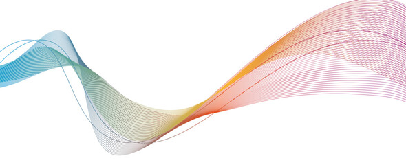 Abstract background with glowing waves. Shiny moving line design elements. Modern blue purple gradient flowing wave line. Futuristic technology concept. Vector illustration