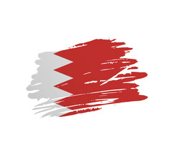 Bahrain flag - nation vector country flag trextured in grunge scratchy brush stroke.