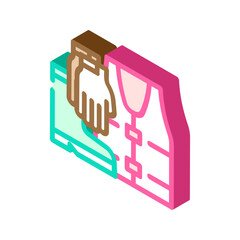 protective clothing tool work isometric icon vector. protective clothing tool work sign. isolated symbol illustration