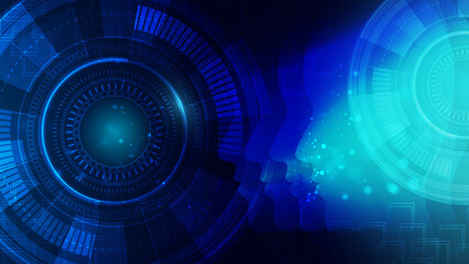 Abstract technology Ai computing concept Ai Brain working data of Artificial intelligence and futuristic digital for future.