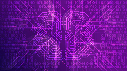 Abstract technology Ai computing concept Ai Brain working data of Artificial intelligence and futuristic digital for future.