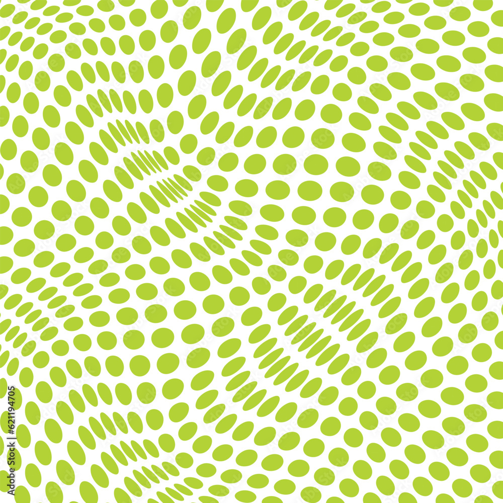 Aufkleber abstract geometric green polka dot wave pattern.