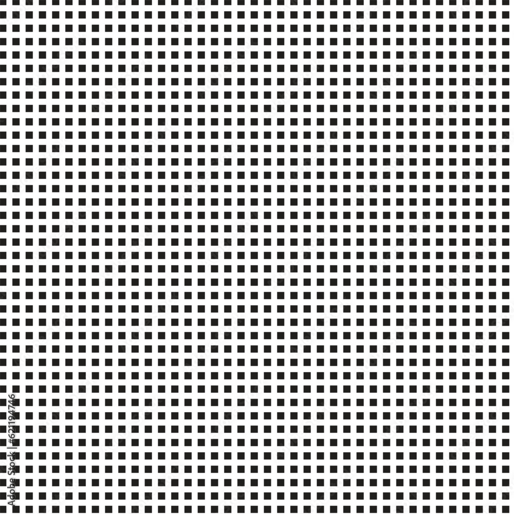 Poster abstract geometric black square dot grid pattern.