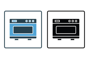 oven icon. icon related to element of bakery, Electronic devices. Solid icon style design. Simple vector design editable