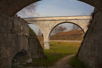 Fototapeta na wymiar The Aqueduct of Palmanova, Italy
