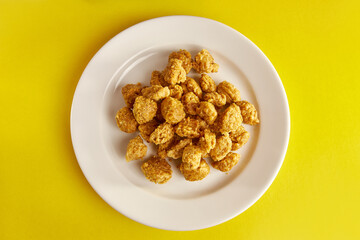 Balls of beeswax after squeezing honey. Beekeeping product.