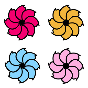 set of simpel flowers illustration design