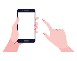 Obraz na płótnie Canvas Hand holding a smartphone.