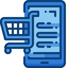 mobile shopping two tone icon