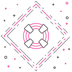 Line Lifebuoy icon isolated on white background. Lifebelt symbol. Colorful outline concept. Vector