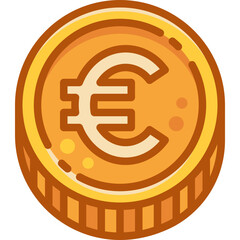 euro coin two tone icon - obrazy, fototapety, plakaty