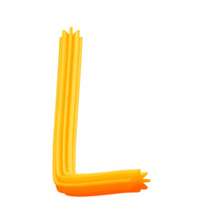 L alphabet letter , illustration hand drawing 3D
