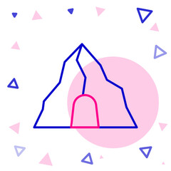 Line Gold mine icon isolated on white background. Colorful outline concept. Vector