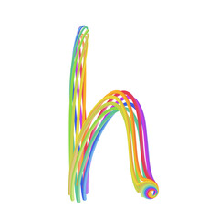 h alphabet letter , illustration hand drawing 3D