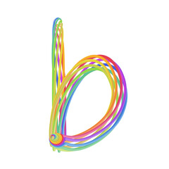 b alphabet letter , illustration hand drawing 3D