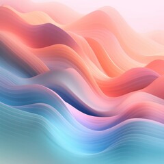 Obraz premium Beautiful pastel wavy gradient smooth background. Generative AI