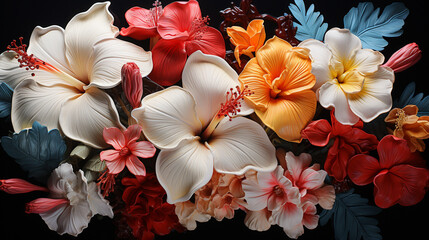 Naklejka na ściany i meble colorful flowers HD 8K wallpaper Stock Photographic Image