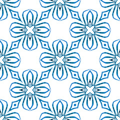 Chevron watercolor pattern. Blue elegant boho