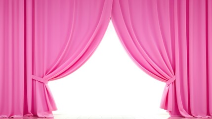 pink stage curtain with arched entrance, generative AI