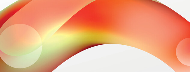 Fluid abstract background, round shapes and circle flowing design for wallpaper, banner, background or landing