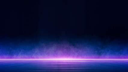 Dark stage shows, blue, and purple background, an empty dark scene, laser beams, neon, spotlights...