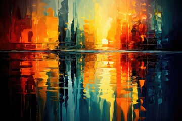 A artwork depicting a surreal cityscape with upside-down buildings, floating objects, and distorted perspectives, blurring the boundaries between reality and imagination in