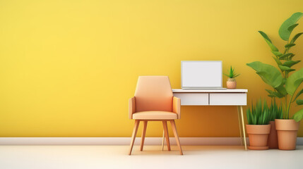 Fototapeta premium Empty Office Chair, We Are Hiring, Job Vancancy, Searching for a New Job Recruitment. Generative Ai
