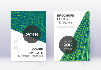 Modern cover design template set. Green abstract l
